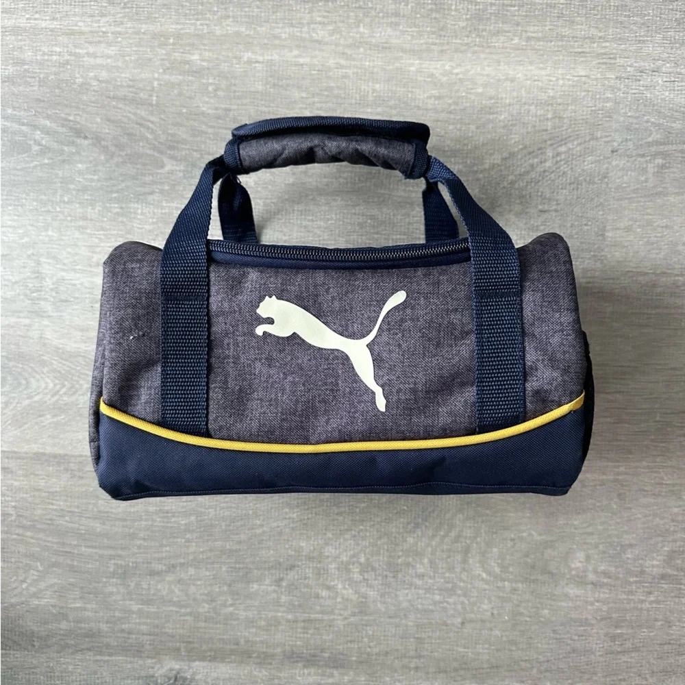 Puma Unisex Navy and Gray Mini Barrel Bag - Picture 1 of 9